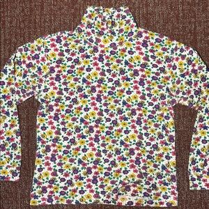 Vintage color & co Floral Turtleneck Long Sleeve Top kids large 16 long sleeve